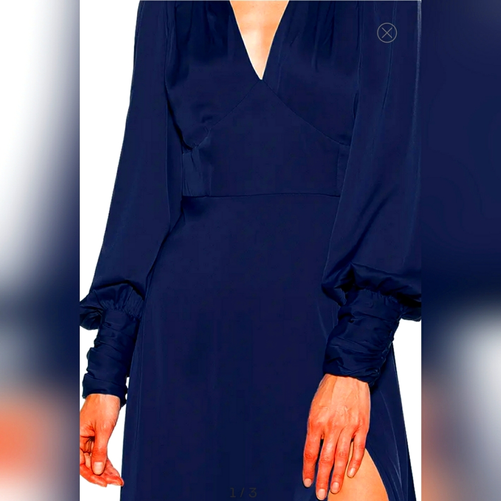 Long Sleeve Satin Midi Dress size 8 but run small